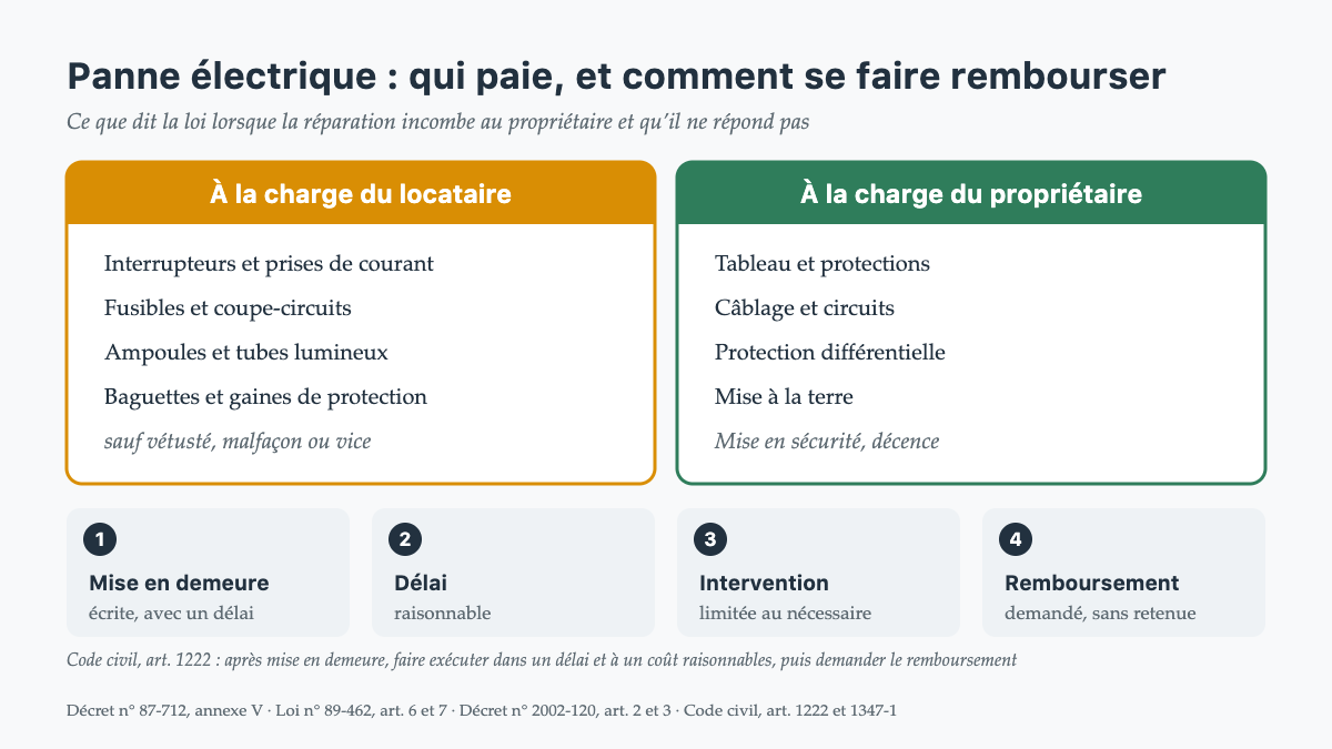 Panne électrique dans un logement en location : litige entre locataire et propriétaire